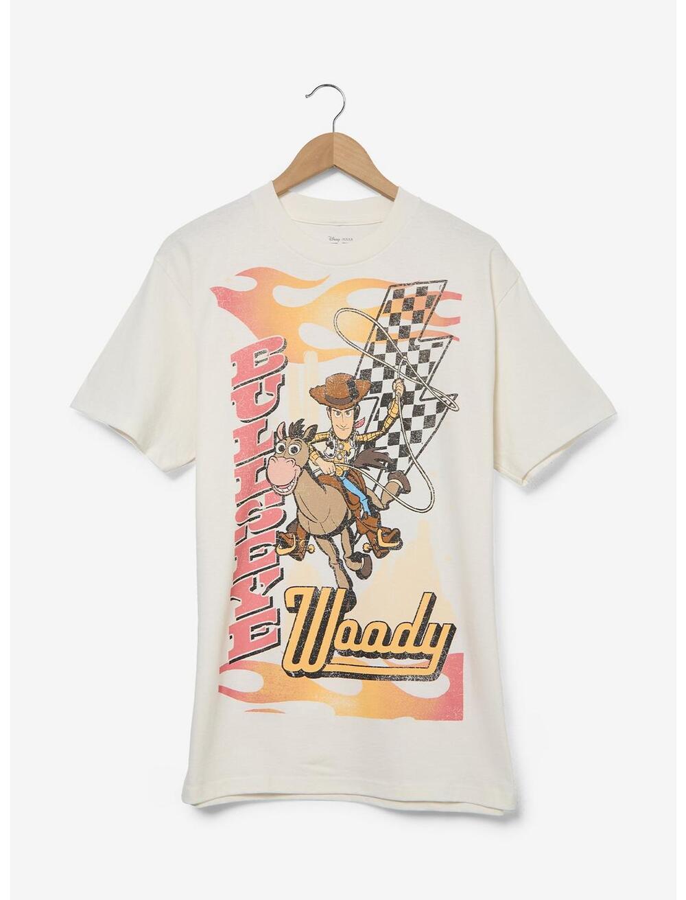 NWT BoxLunch Disney Pixar Toy Story Woody & Bullseye Flame T-Shirt sz Medium